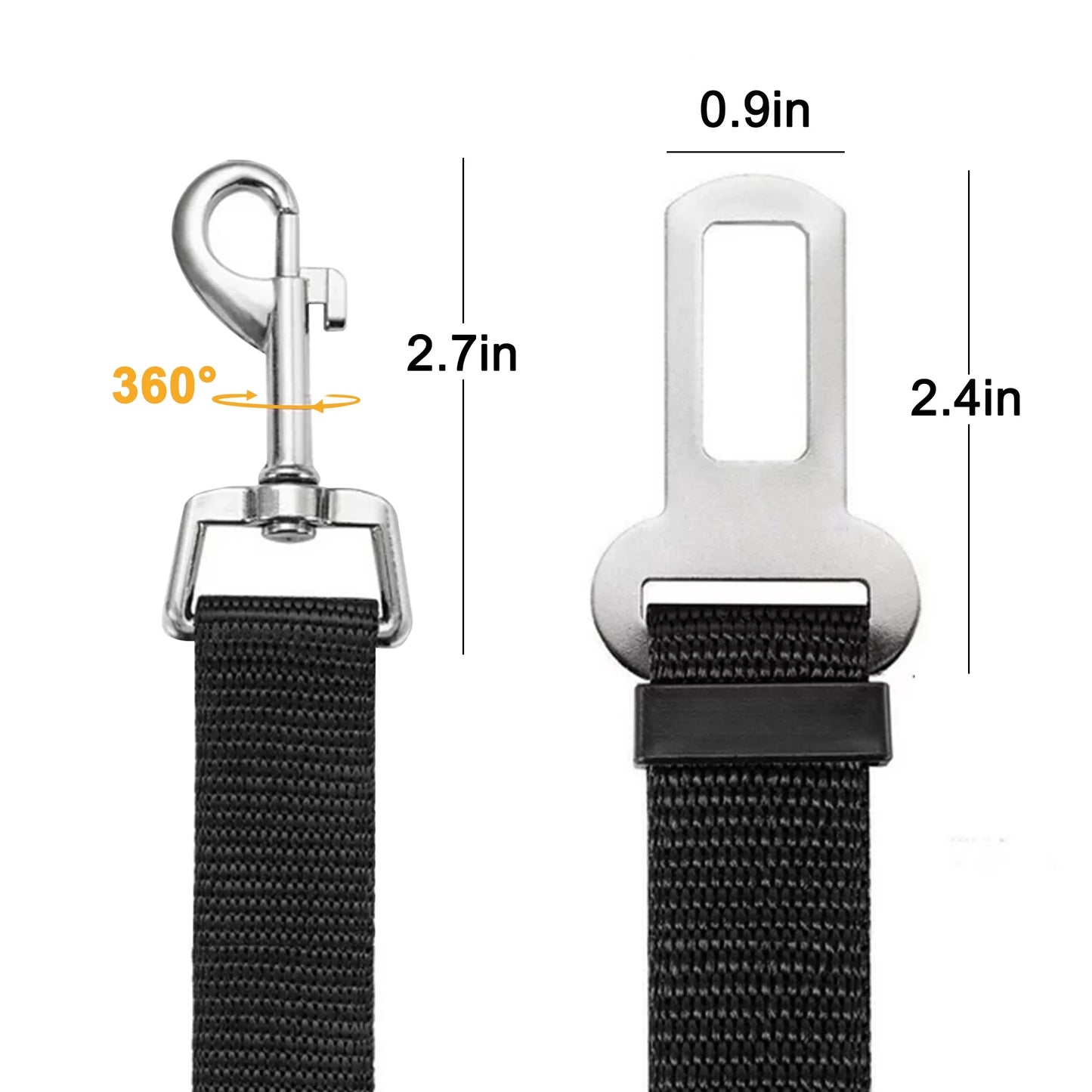 PawSecure: Adjustable Black Seatbelt & Lead Safety Kit